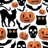 cartoon Halloween seamless pattern N3