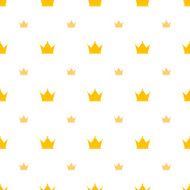 Big and small gold crown icons on white background luxury