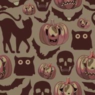 cartoon Halloween seamless pattern N6