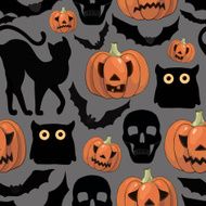 cartoon Halloween seamless pattern N8