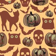 cartoon Halloween seamless pattern N10