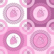 Seamless pattern with strawberries Vector illustration N2