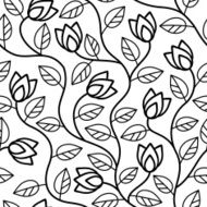 abstract flowers seamless pattern
