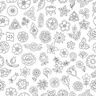Floral pattern hand drawn seamless