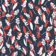 silhouettes of flowers seamless vector pattern N2