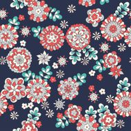 cute flowers seamless pattern with dark backdrop
