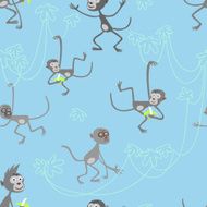 seamless pattern with monkeys