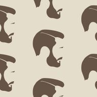 Seamless Mans Face Pattern