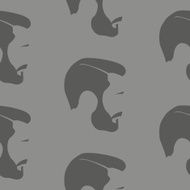 Seamless Mans Face Pattern N4