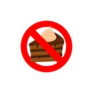 Stop sweets Forbidden cake Red forbidding character Logo for