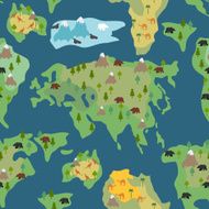 Continents seamless pattern World map is endless ornament Geog N2