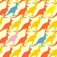Kangaroo seamless pattern Colored animals background Australi
