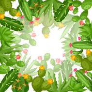 Cactuses and plants abstract natural background design N2