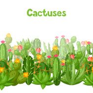 Cactuses and plants abstract natural seamless pattern N2