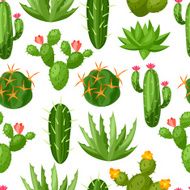 Cactuses and plants abstract natural seamless pattern N4