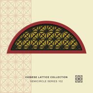 Chinese window tracery semicircle frame 102 rhomb flower