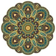 Ornate blue eastern mandala