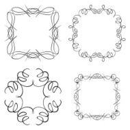 black curly frames - vector set