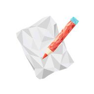 Polygonal Pencil Icon with geometrical figures N2
