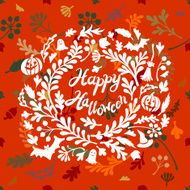 Happy Halloween card with pumpkin N13