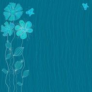 Blue flowers background