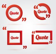 Set of Quote template with 3d form