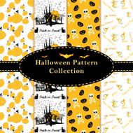 Elegant set of Halloween seamless pattern