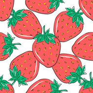 Seamless pattern with red strawberries on white background N2