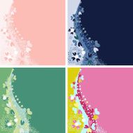 Four colored cover with flowers