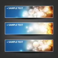 Set of Colorful Sparkling Bright Horizontal Headers and Banners N19