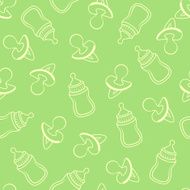Seamless baby pattern in green tones N2
