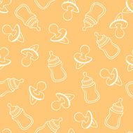 Seamless baby pattern in yellow tones N2
