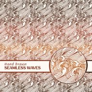 Seamless hand drawing waves with pattern plus size preview N2