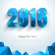 Happy New Year 2016 greeting card in polygonal style