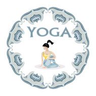 Yoga pose vector logo