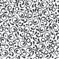 Vector seamless black and white flourish pattern