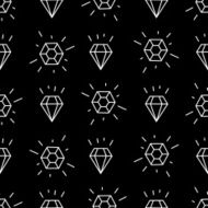 Cute diamonds background Geometric seamless pattern with white linear