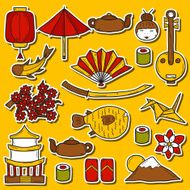 Set of Japan stickers