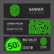 ID app icon Fingerprint banner vector illustration