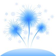 Snowflakes flowers dandelions