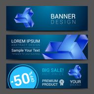 creative banner set with lines logo blank N3