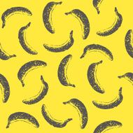 Seamless pattern with ink hand drawn bananas