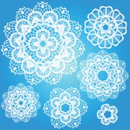 Set of snowflakes doilies