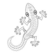 Zentangle Lizard totem for adult anti stress Coloring Page N2