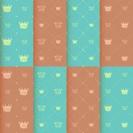 Simple seamless vector pattern with crown