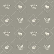 Simple seamless vector pattern with crown N7