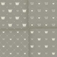 Simple seamless vector pattern with crown N9