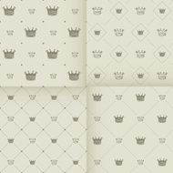 Simple seamless vector pattern with crown N10
