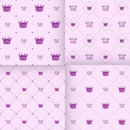 Simple seamless vector pattern with crown N12