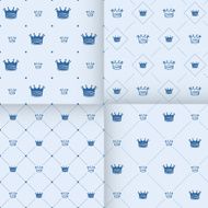 Simple seamless vector pattern with crown N13